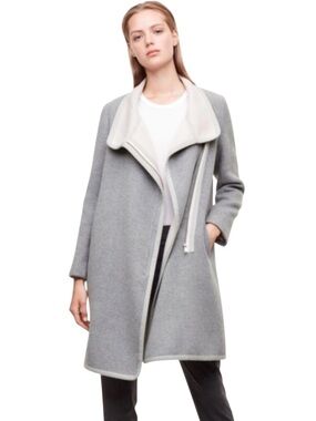 Aritzia Babaton Light Grey/Cream Cormac Wool Coat (XXS)